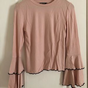 Blush pink top with flared arms